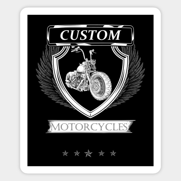 Custom Motorcycles, Customised Motorbike Enthusiast Magnet by Rossla Designs